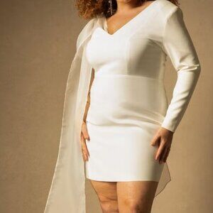 Bridal by ELOQUII Strong Shoulder Mini Dress